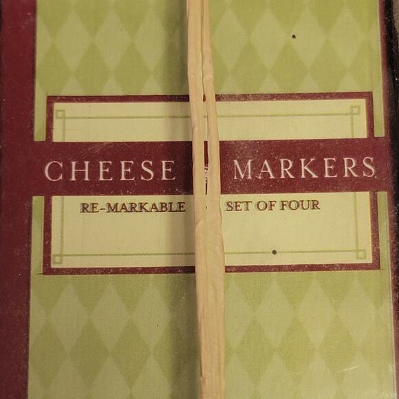 Cheese‎ Markers Set of 4 White Ceramic Re-Markable Party Charcuterie Board Gift - Picture 4 of 6